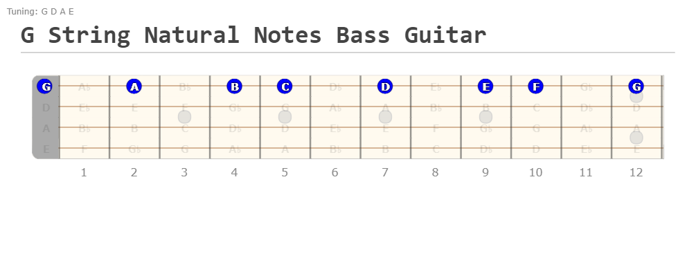 G String Natural Notes Bass Guitar