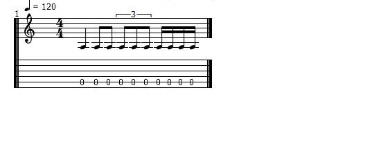 Reading bass rhythms with notation and tab